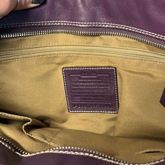 Coach Hamilton Purple Pebbled Leather Shoulder Tote Bag Handbag No. G0973-F13960 - Picture 6 of 15